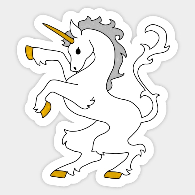 Medieval Unicorn Sticker by Serene Twilight